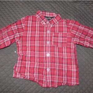 "Only Kids" Little Boy’s Plaid Shirt, Red, Size 18